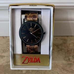 Zelda Black Brown Watch NEW Nintendo. Legend of Zelda gold sleek video game